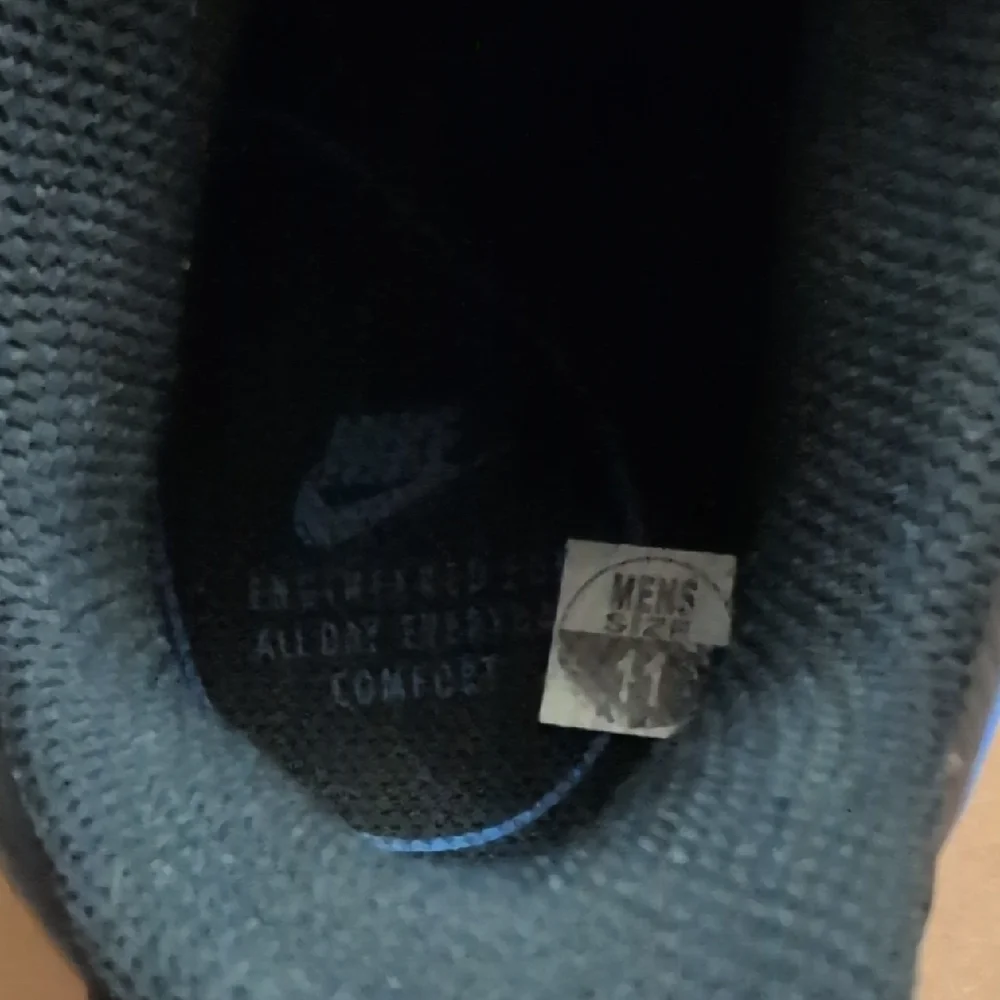 Nike Court Vision Low Black & Blue Sneakers Size 11 Like New - Picture 8 of 9
